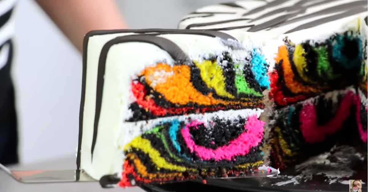 Rainbow Zebra Cake